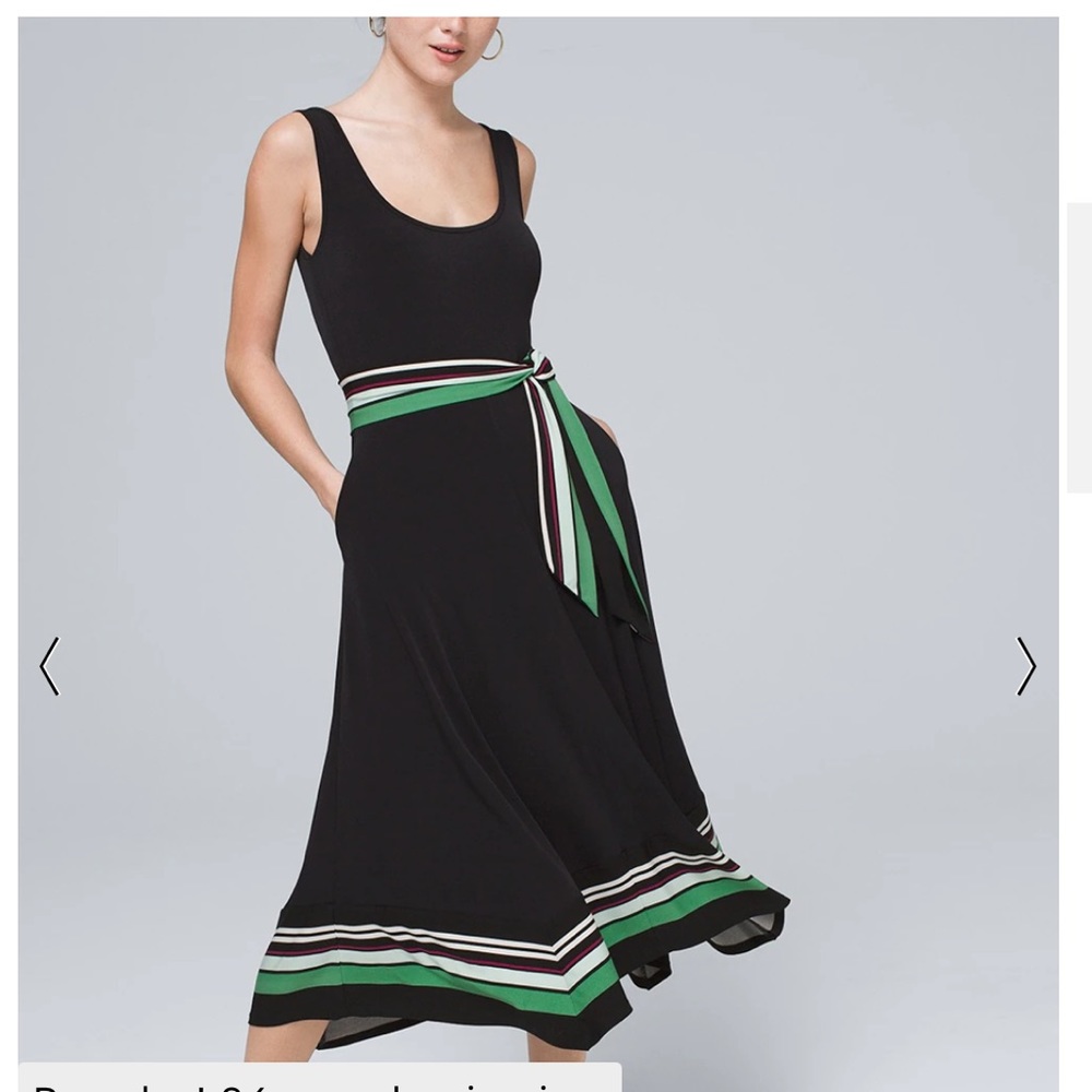MATTE JERSEY MIDI HANDKERCHIEF DRESS - White House black market